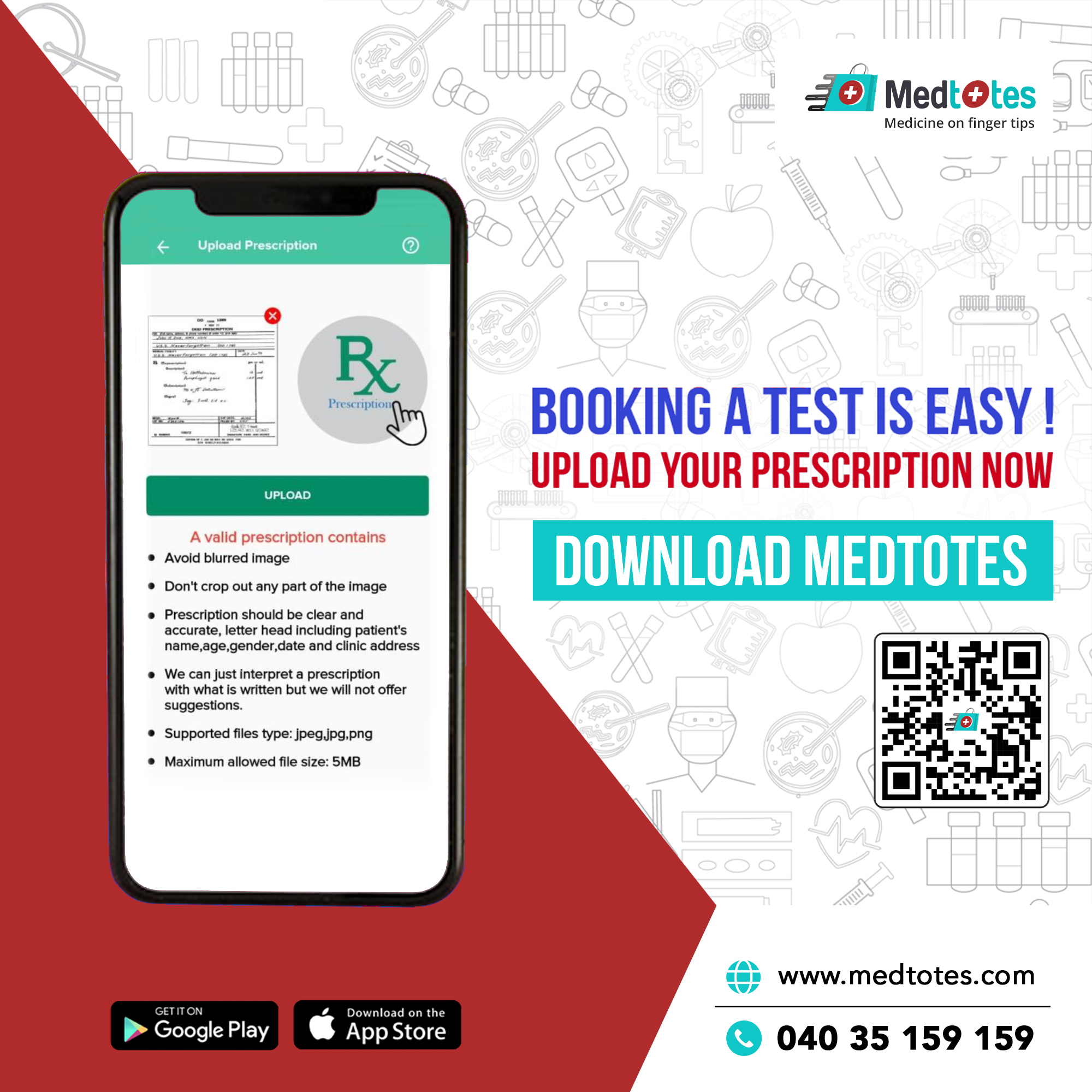 Upload your prescription on Medtotes app